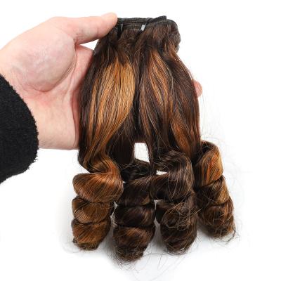 China Shinny Virgin Cuticle Aligned P4/30 Super Color Double Drawn Hair Bundles Vintage Funmi Indian Hair Weave for sale