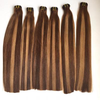 China FUMI Highlight color hair straight virgin remy hair bone cuticle aligned straight hair for sale