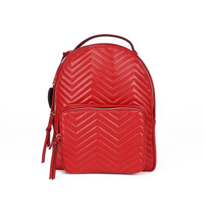 China Red Fashion Celebrity Style Backpack PU Backpack For Mom for sale