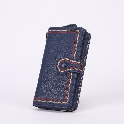 China 2021 New Fashion Style Wallets With Large Capacity RFID Blocking Wristband Clutch Wallets Leather Card Holder for sale