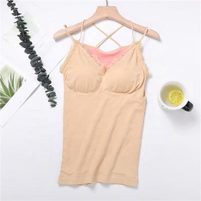 China Latest Product Sports Women Antibacterial Tank Top And Velvet Ladies Warm Soft Comfy Camisole for sale