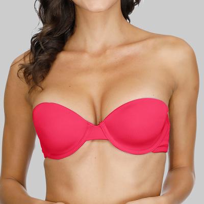 China Women's Essential Smooth Finish QUICK DRY Multiway Underwire Strapless Push Up Bra for sale