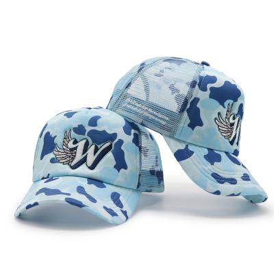 China PANGKB Adult Sports Camouflage COMMON Mesh Fabric Custom Adjustable High Quality Logo Embroidered Fashion Baseball Trucker Hat for sale