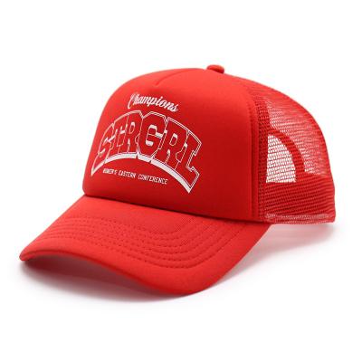 China PANGKB High Quality COMMON Mesh Fabric Custom Logo Trucker Baseball Hat Adults Sports Silk Screen Printing Adjustable Hat for sale