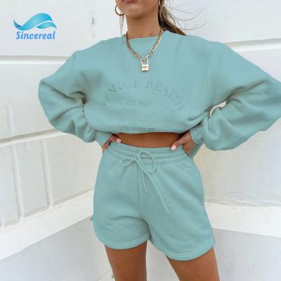 China custom Anti-wrinkle logo knit tank top set women clothing summer two piece jogger shorts and crop top hoodie set for sale