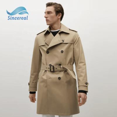 China Anti-wrinkle 2021 autumn/winter men's double breasted anorak jackets long trench coat custom made jacket for men for sale