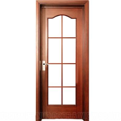 China Double Glazed Modern Balcony Door Toilet Solid Wood Glass Door for sale