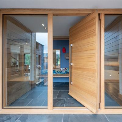 China China Waterproof Top Wood Door Manufacturer Custom Design Modern Pivot Entry Door for sale