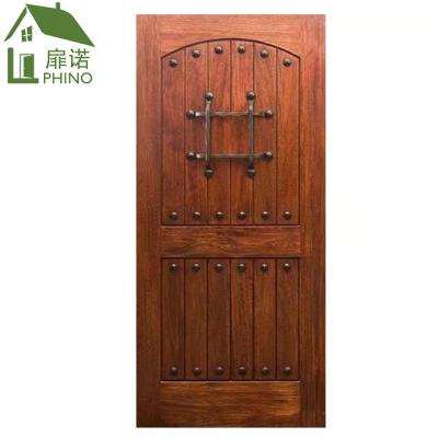 China Modern Solid Mahogany Large Front Entry Solid Wood Entrance Door for sale