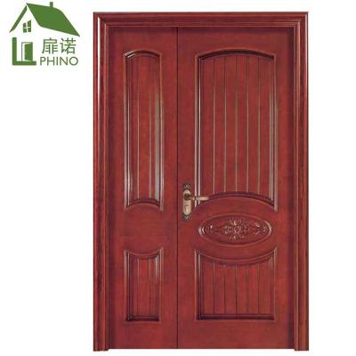 China Guangdong China Luxury Exterior Solid Wood Double Swing Door for sale