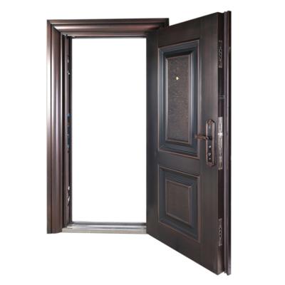 China Minimalist UK Design Bulletproof Exterior Door With Steel Frame Security Exterior Single Door for sale