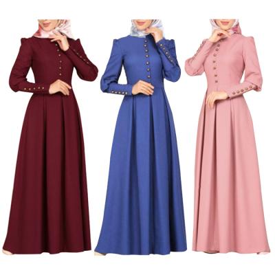 China Wholesale Clothing GH-324 Wholesale Wear Abaya Basic Turkish Islamic Muslim Woman Dress Long Sleeve for sale