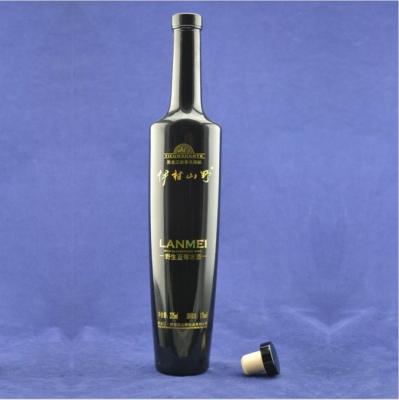 China Private laber 750ml Black Glass Wine Bottles for wine/oil/whisky in Carton Packaging for sale