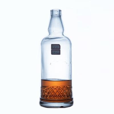 China 375 ml 500 ml 700 ml 750 ml 1000 ml Liquor de vidrio Whisky Vodka Botella de alcohol con tapa de guala en venta