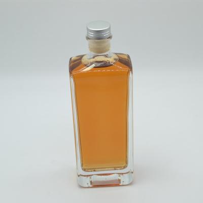 China High Flint Glass Material 500ml Clear Empty White Vodka Glass Bottle with Cork 750ml for sale