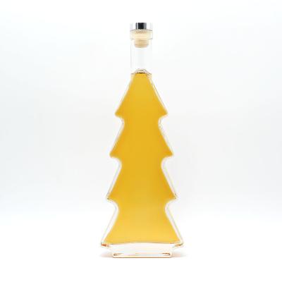 China Super Flint Glass Custom Christmas Tree Shape Alcoholic Beverage Bottle 500ml 700ml 750ml for sale