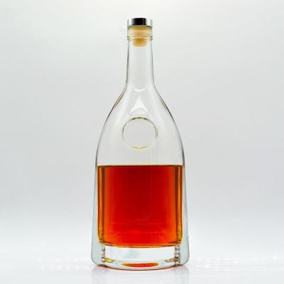 China Decal Logo 700ml Square Glass Bottle for Glass Square Whiskey Bottle for sale