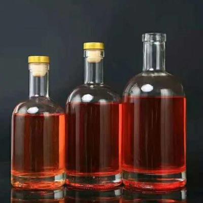 China 200ml 375ml 500ml 750ml Super Flint Glass Wine Liquor Bottles with Cork Sealing Type for sale