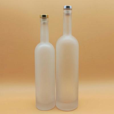 China Super Flint Glass Collar Material 750ml Customized Glass Vodka Bottle for Beverages for sale