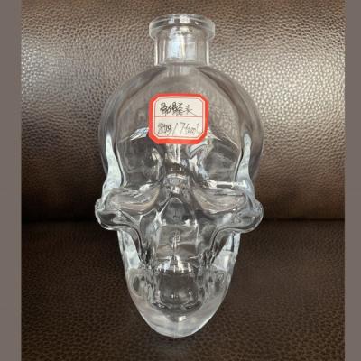 China Decal 1000 ml Oberflächenbehandlung Schädel Glasflasche für Spirit Bong zu verkaufen