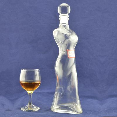 China 350ml 500ml 750ml Customized Women Body Shaped Glass Bottle for Spirit Alcohol Ship for sale