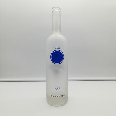 China Frosted Vodka Glass Bottles FOB Terms and High Flint Material for sale