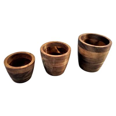 China 3 Piece Sustainable Acacia Wood Bowl for sale