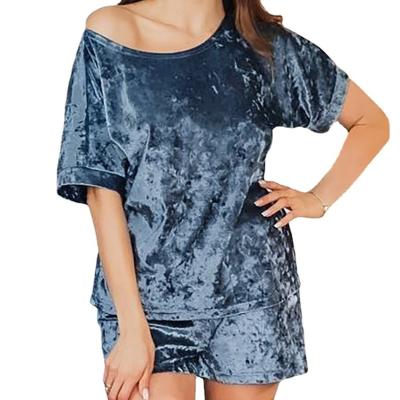 China Custom Made Velvet Nightgown Fashion Loungewear Casual Wear Comfortable QUICK DRY Nightgown Woman Sleep Wear for sale