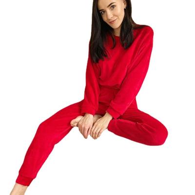 China Wholesale Fashion Women's Comfortable Home Wear Sleepwear QUICK DRY Pants Solid Color Long Sheath Velvet Warm Nightgowns for sale