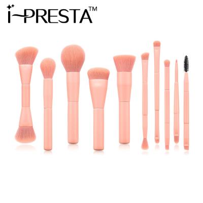 China Angular Blush IPRESTA Factory Women Crueltyfree Foundation Professional Makeup 10pcs Soft Luminous Set Brush for sale