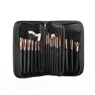 China Direct China Factory Supply Fashion Black Color Makeup Brush PU Cosmetic Bag for sale