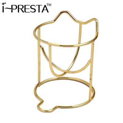 China IPRESTA Stainless Steel Blender Beauty Stand Rotate Rose Gold Makeup Sponge Stand for sale