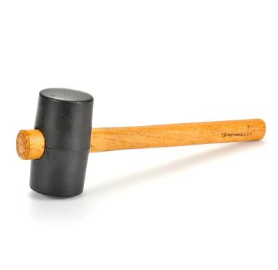 China Machinist Hammer Black Rubber Mallet With Wooden Handle for sale