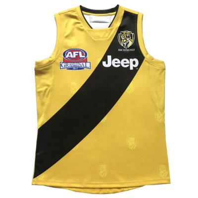 China Australian AFL Soccer Jerseys AFL Rules OEM Sublimation AFL Soccer Jersey Tank Top Antibacterial Custom Design Latest Design for sale