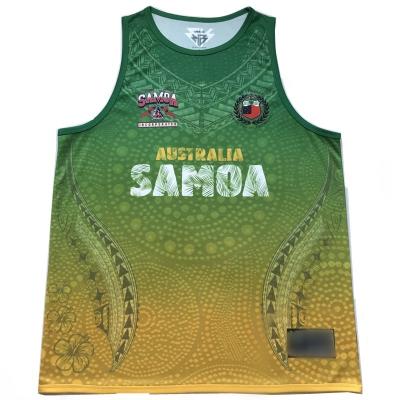 China Wholesale Anti-Shrink Custom Sublimated Logo Men's Gym Sleeveless Running Singlets 100% Polyester Blank Singlet And Vest for sale