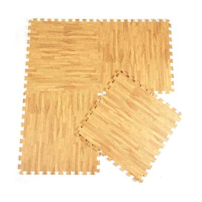 China High Density Eva Foam Wooden Grain Floor Mat Wooden Look Martial Puzzle Art Mat 62cm*62cm*12mm or as customized for sale