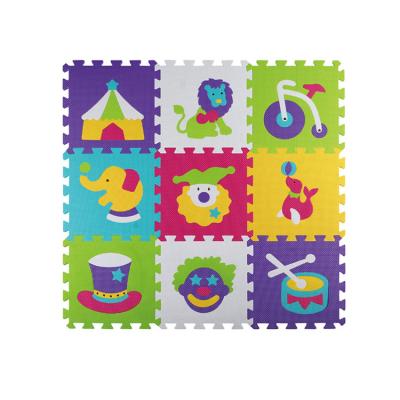 China Good Flexibility OEM Circus Model Puzzle Eva Foam Jigsaw Pattern Custom Card Mat For Baby for sale