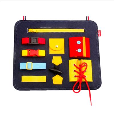 China Eco-friendly Sensory Material Activity Custom Child Felt Busy Toy Educational Dressing Baby Toddler Board for sale