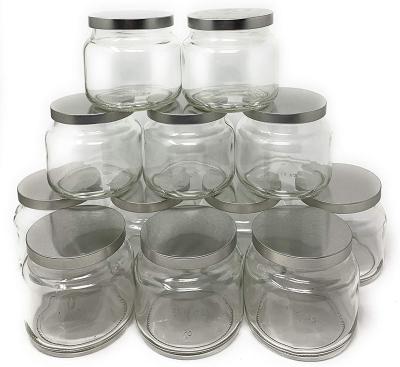 China Wholesale Home Decoration Frosted Glass Candle Jar Wide Mouth Candle Jar With Regular Lids for sale