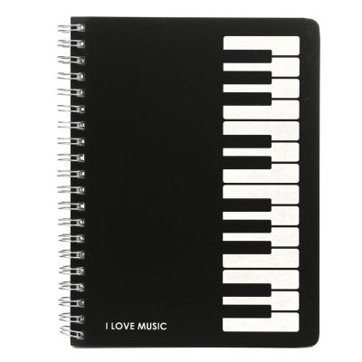 China New Piano Style Printed Cute Spiral Notebook Pattern B5 Notebook with Metal Corner and Embossing Cuadernos for sale