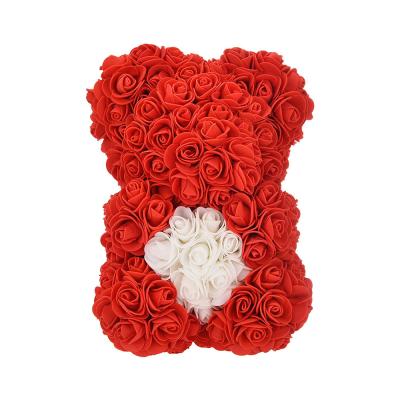 China Valentine's Day Romantic Rose Decoration Hand Made Teddy Rose Wedding Flower Bear For Girlfriend Gift for sale