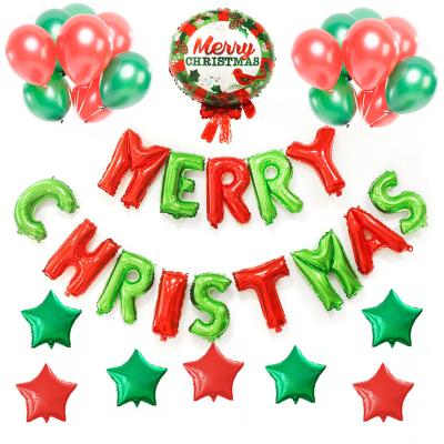 China Advertising Toy Wholesale Party Merry Christmas Plastic Balloon Letters Decorations Set Foil Letter Balloons for sale