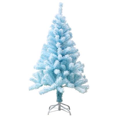 China Wholesale High Quality Eco-friendly Artificial Christmas Tree, Best Sky Blue Artificial Assembled Christmas Tree for sale