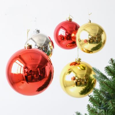 China Wholesale Big Decoration Hand Printed Logo Giant Tin Ball Plastic Flat Christmas Balls for sale