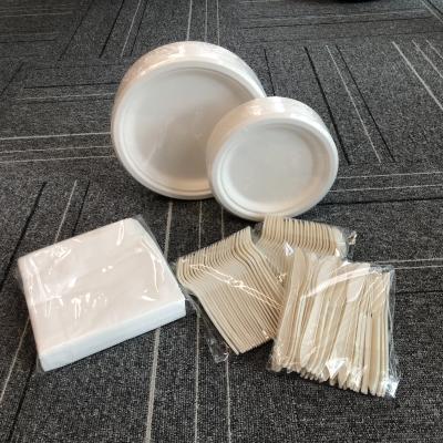 China Hot Sale Bagass Disposable Dinnerware Set Eco Friendly Dinnerware Set Disposable Eco for sale