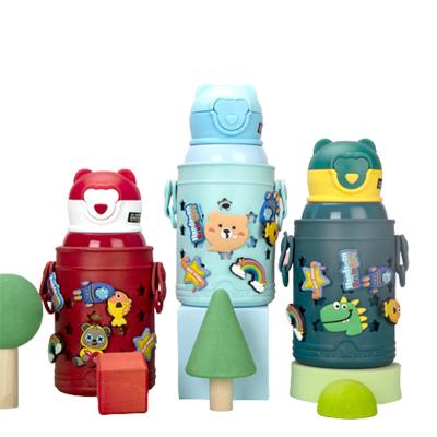 China Cute Portable 550ml 304 Stainless Steel Portable Kids Vacuum Insulated Bottle With Straw for sale