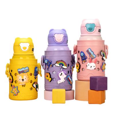 China PORTABLE Hot Selling Excellent 2 Stainless Steel Lids Vacuum Insulated Reusable Bottle Kids Vacuum Straw Cup for sale