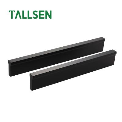 China TALLSEN TH3340 Newest Contemporary Black Gold Pull Aluminum Cabinet Handle For Sliding Doors for sale