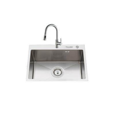 China Without Faucet TALLSEN Stainless Steel Kitchen Sink Handmade Single Deck Sink for sale