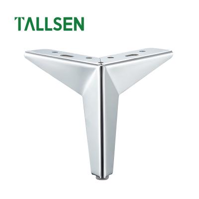 China Contemporary TALLSEN Furniture Factory Direct Chrome Iron Modern Rhombus Trident Sofa Leg Furniture Leg for sale